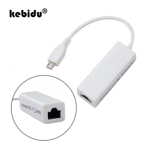kebidu 15CM Micro USB 2.0 Male To RJ-45 Female 5-Pin 10/100Mbps Ethernet LAN Network Card Adapter For Windows XP 7 8 PC Linux ► Photo 1/6