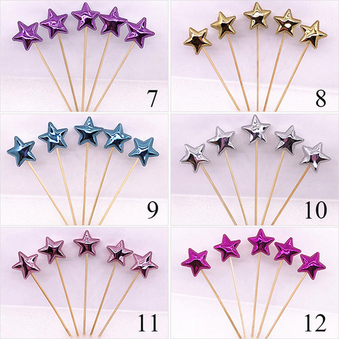 5 Pcs Crown Star Colorful Gold Baby Shower For Kids Cake Toppers Birthday Cake Topper For Cake Decoration Accessories Supply ► Photo 1/6