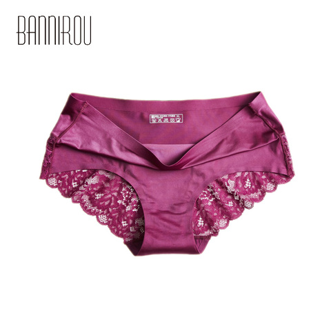 BANNIROU Seamless Panties For Woman Underwear Sexy Lace Briefs Solid Female PantyHot Sale Underwear Women Sexy Lace M-XXL 1 Pcs ► Photo 1/5