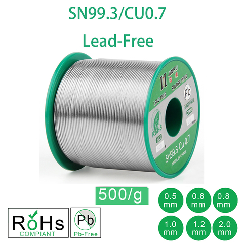 500g 1.1LB Lead Free Solder Wire Sn99.3 Cu0.7 Rosin Core for Electrical Solder RoHs ► Photo 1/6