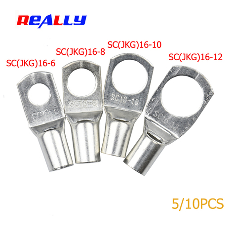 REALLY SC16-6 16-8 16-10 16-12 Copper Cable Lug Kit Bolt Hole Tinned Cable lugs Battery Terminals copper nose Wire connector ► Photo 1/4