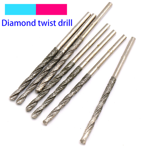 10pcs Diamond Coated Twist Drill Bits Set Needle High Speed Steel Polishing Power Tools For Glass Jewelry Agate Fine Drilling ► Photo 1/5