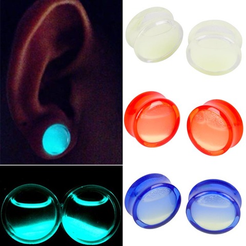 2 PCS Piercing Glow In Dark Acrylic Ear Plugs Tunnel Flesh Expander Plugs and Tunnels Ear Plug Piercing Body Piercing Jewelry ► Photo 1/6