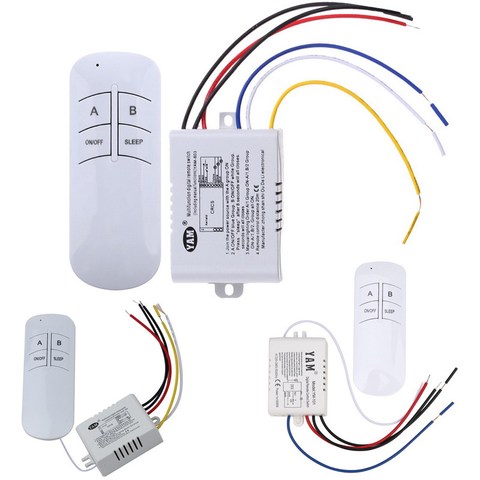 Wireless ON/OFF 1/2/3 Ways 220V Lamp Remote Control Switch Receiver Transmitter Controller Indoor Lamp Home Replacements Parts ► Photo 1/6