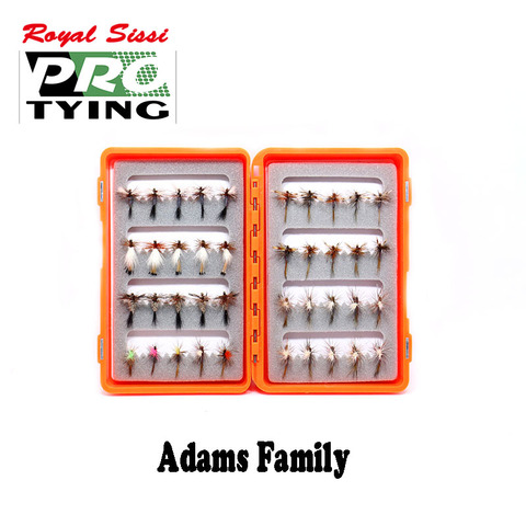 Pro hand tied 40pcs/box surface water fly fishing adam flies set classic dry fly hooks grayling trout fishing float insect lures ► Photo 1/6