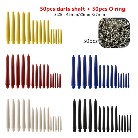 Cavalier 50 Pieces 27mm/35mm /45mm plastic Dart Shafts;Nylon shaft darts ;5 Colors black blue red yellow white darts accessories ► Photo 1/6