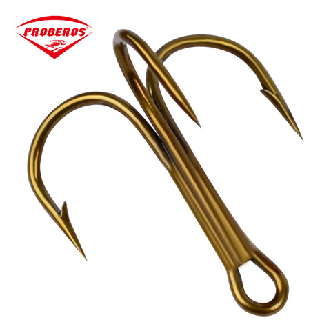 100pcs/pack Super Sharp Barbed Hook Treble Fishing Hooks 2/4/6/8/10/12/14# High Carbon Steel Tackle Fishhooks ► Photo 1/6