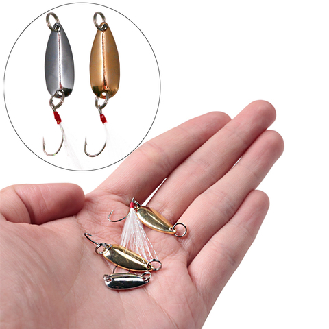 1PC Hard Bait Spoons Fishing Lure 1g 1.5g Pesca Trout Metal Wobbler Sequins Spinner Bass Baits With Single Hook Fishing Tackle ► Photo 1/6