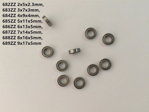 10pcs 682ZZ 683ZZ 684ZZ 685ZZ 686ZZ 687ZZ 688ZZ 689ZZ Mini Bearing Metal Sealed Miniature Bearing Ball Bearings ► Photo 1/4