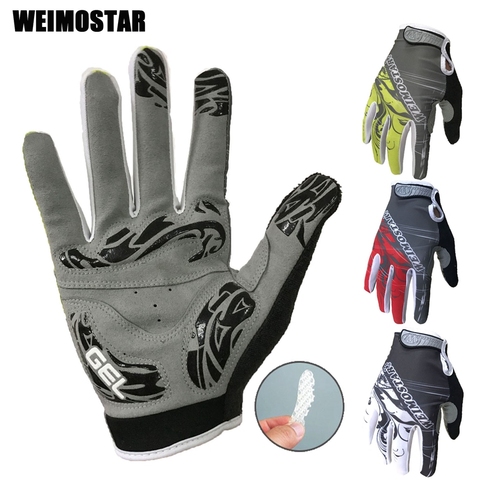 Weimostar Cycling Gloves Shockproof Gel padded Bike Glove Men Bicycle Full Finger Gloves Women MTB Racing Gloves  Brand White ► Photo 1/6