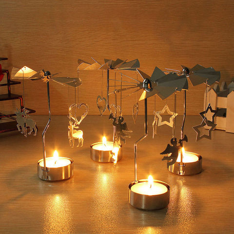 Xmas Rotating Rotary Spinning Carrousel Tea Light Candle Holder Center Decor Newest ► Photo 1/6