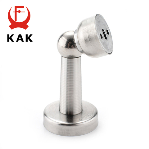 KAK Thicknessed Stainless Steel Magnetic Sliver Door Stop Stopper Door Holder Catch Floor Fitting With Screws For Family Home ► Photo 1/6
