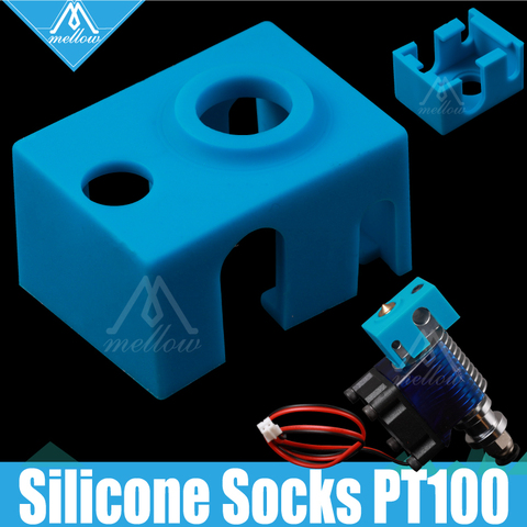 Mellow high quality cartridge heater block silicone V6 socks for 3D Printer Extruder PT100 sensor heated RepRap hotend nozzle ► Photo 1/6