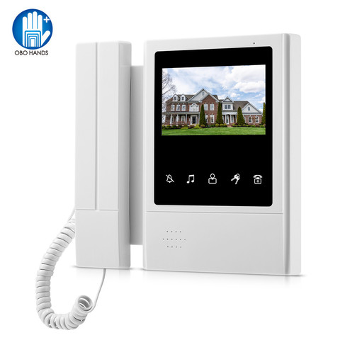 OBO 4.3inch TFT-LCD Color Video Door Phone Doorbell Intercom System Indoor Monitor Screen Video Doorphone for Home 25 Ringtone ► Photo 1/6