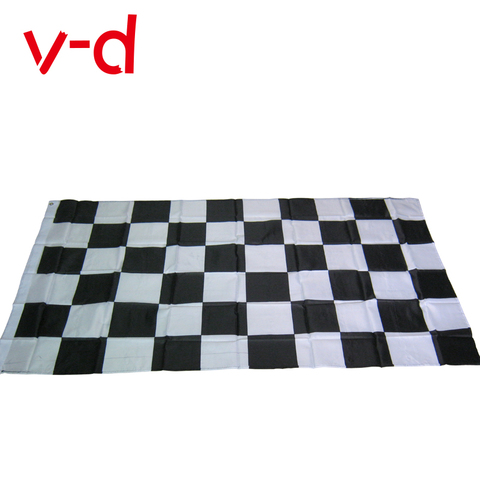 free  shipping  xvggdg  Black and White Plaid Banner 3*5ft Car Racing flag  Racing Checkered Flags Motorsport Racing Banner ► Photo 1/1