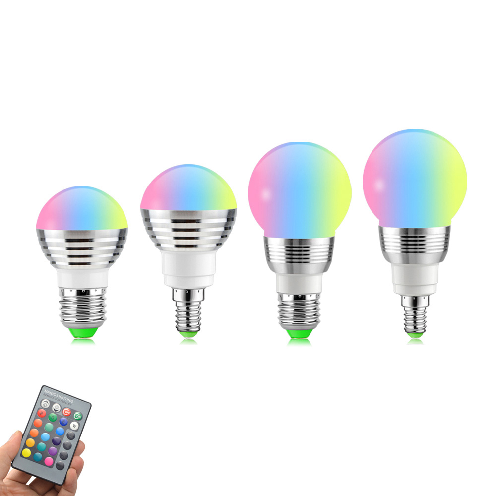 B22 E27 RGB Bulb 16 Color Changing Dimmable LED Light Lamp IR Remote Spot