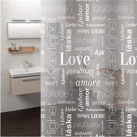 Original 180x180cm LOVE Clear Bath Shower Curtains For Bathroom Mold Resistant Waterproof Shower Bath Curtain With Hooks ► Photo 1/5