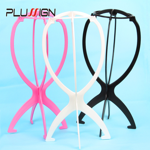 Wholesale Hat Wig Display Stand Folding Portable Wig Stand For Styling Drying Making Wigs Cheap Wig Holder 1PC Black White Pink ► Photo 1/6