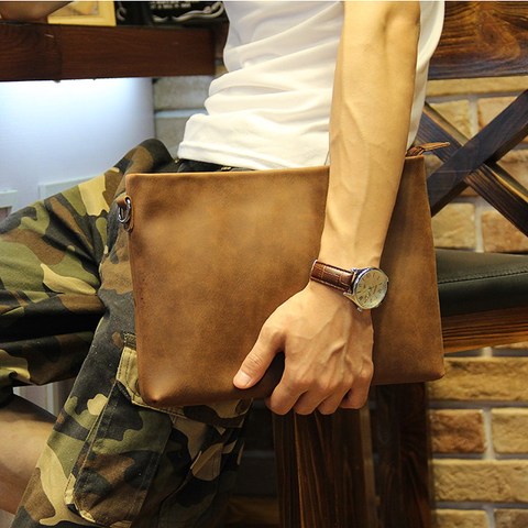 Badenroo 2017 New Male bag Envelope Clutch Crazy Horse Leather Business Men Clutch Bags Casual Large Capacity Hand Bags for Male ► Photo 1/6