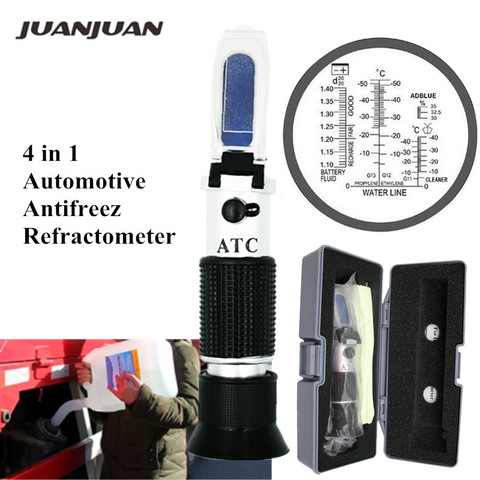 4 in 1 Hand Held Car Refractometer Vehicle Urea Tester 30-35% Adblue Fluid Glycol Battery Antifreeze with retail box 36%off ► Photo 1/6