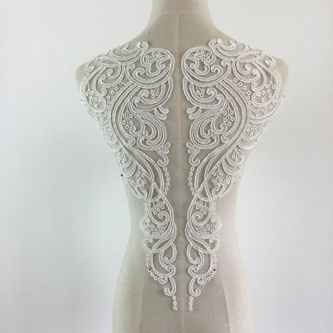 1Piece Ivory White Black Lace Applique Neckline Collar Appliques Embroidery Lace Trim Fabric Cloth Sewing Patchwork DIY Craft ► Photo 1/6