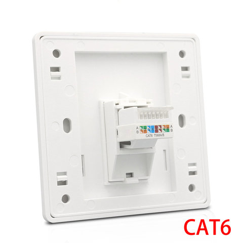 CAT6 RJ45 Network Wall Face Cover One Port Internet Panel Extruded Wire LAN Socket For Tenda Network Switch ► Photo 1/6