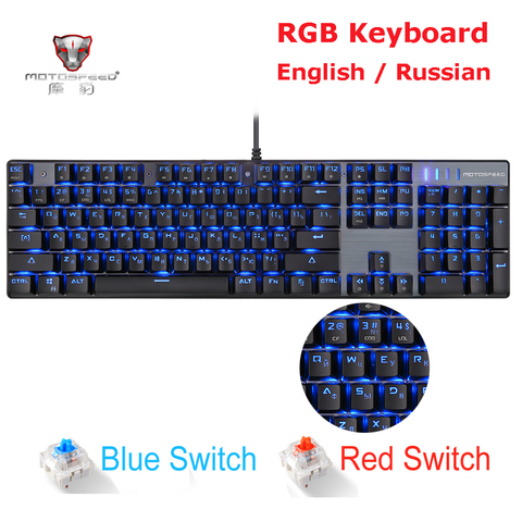 MOTOSPEED CK104 CK61 Russian English Mechanical Keyboard RGB Backlight Anti-Ghosting Gaming keyboard For Teclado Game Computer ► Photo 1/5