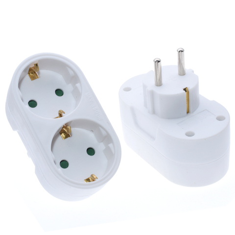 New 2 Socket Multiple Plug Power Strip Socket Distribution Adapter 16A/250V German Standard Power Supply Plug Adapter* ► Photo 1/6