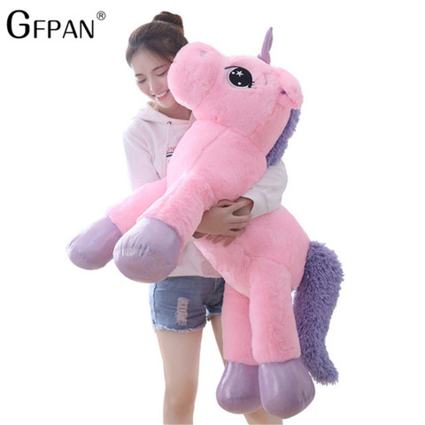 Giant Size 110/60cm Kawaii Unicorn Plush Toy Soft Stuffed Popular Cartoon Doll Animal Horse High Quality Toys For Children Girls ► Photo 1/6