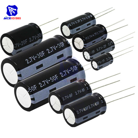 Super Farad Capacitor 2.7V 1-50F High Frequency 2 Pin Super Capacitor for Car Stereo Speaker Battery ► Photo 1/6