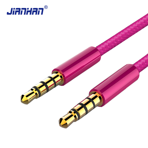 JianHan Aux Audio Cable 3.5mm Male to Male Car Audio Cable Jack Nylon Braided Stereo Aux Cord For Headphone Speaker MP3/4 ► Photo 1/6