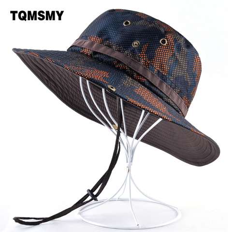 TQMSMY Camouflage hat men Outdoor Fishing cap Wide Brim Anti-UV caps for women sun hats Summer Quick dry mesh hat gorro bone ► Photo 1/6