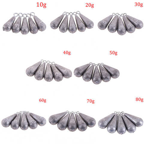 5pcs/lot metal  Open Lead Sinker Olive Shaped Accessories For Lure hot sale Sea Fishing high quality ► Photo 1/6