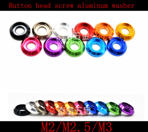 50pcs M2 M2.5 M3 colourful Aluminum cup head washer for button head screw ► Photo 1/1