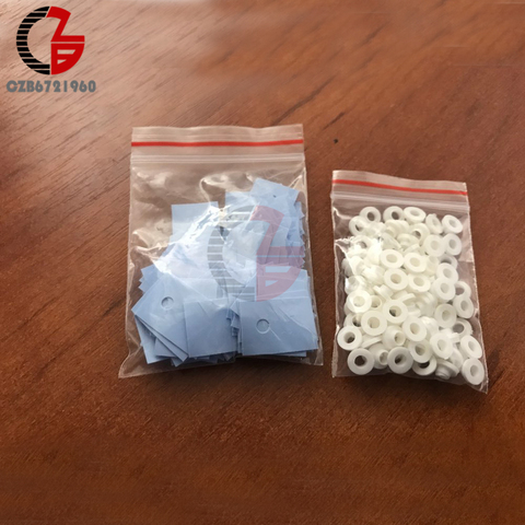 100Pcs TO-220 Transistor Plastic Washer Insulation Washer + 100Pcs TO-220 Isolated Silicone Pad Sheet Strip ► Photo 1/5