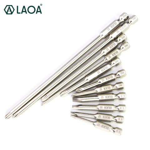 LAOA 2pcs Philips/Slotted Screwdriver Tips with Magnetic S2 Alloy Steel Pneumatic Electric Screwdrivers Drill Bits ► Photo 1/6