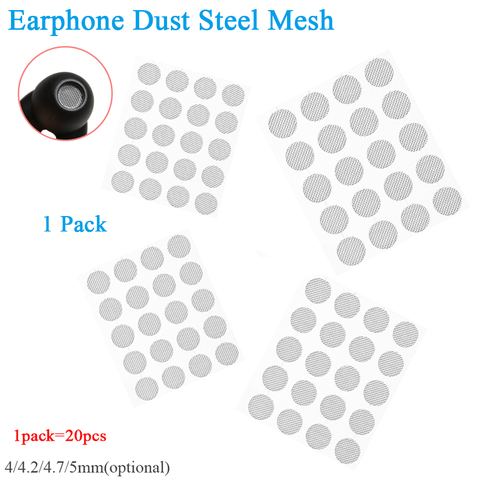 20pcs/set Dust Network shell steel mesh Dustproof Net 4mm 4.2mm 4.7mm 5mm In-ear Headphones Parts Earphone Accessories ► Photo 1/6