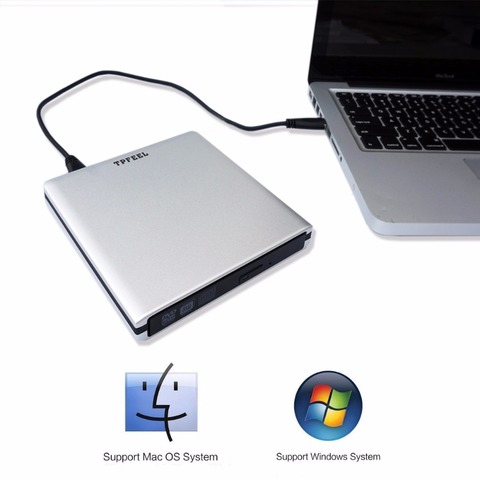TPfeel External USB-C Aluminum 8X DVD-RW Writer USB 3.0 CD/DVD-RW Burner Optical Drive with Lightscribe ► Photo 1/5