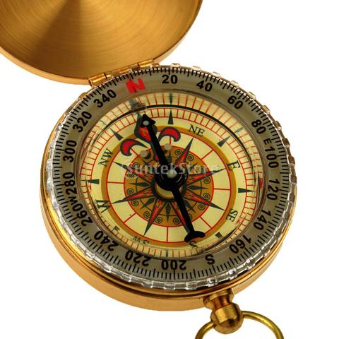 Vintage Charm Brass Pocket Compass for Keychain Cycling Cycle Hiking Camping Mountain-Climbing ► Photo 1/6
