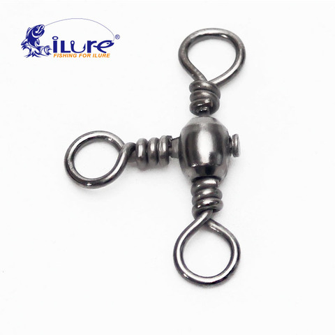 iLure 20 Pcs/lot Fishing Rolling Stainless Steel Barrel Triple Swivels Connector Solid Ring Pesca Fishing Tackle Accessories ► Photo 1/5
