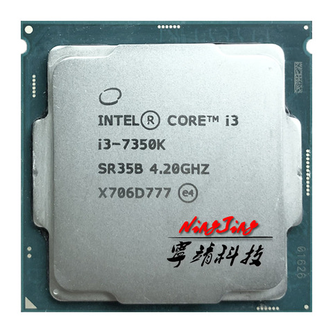 Intel Core i3-7350K i3 7350K 4.2 GHz Dual-Core Quad-Thread CPU Processor 4M 60W LGA 1151 ► Photo 1/1