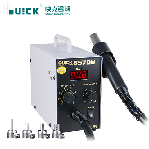 QUICK 857DW+Adjustable Hot Air Gun Station Helical Wind 580W SMD Rework Station with Heater Hot Air Gun soldering Rework Station ► Photo 1/4