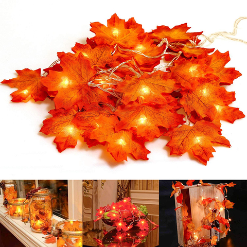 Xsky Drop Ship Fairy String Lights 10/20/30 LEDs Maple Leaves Light Battery Operated for Outdoor Home Christmas Party Decoration ► Photo 1/6