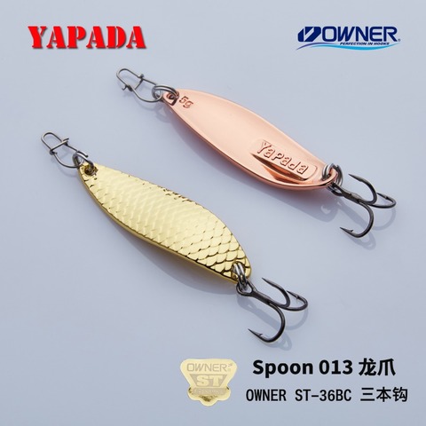 YAPADA Spoon 013 Loong Claw 7.5g/10g 51-55mm strengthen Treble Hook Multicolor Zinc alloy Metal Spoon Feather Fishing Lures Bass ► Photo 1/6