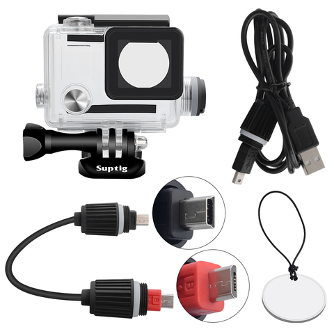 For GoPro Housing Rechargeable waterproof housing for GoPro Hero 4 Hero 3+ 3 Outside Sport Camera For Underwater Charger ► Photo 1/6