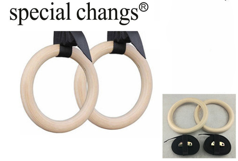 New Wooden 28mm Exercise Fitness Gymnastic Rings Gym Exercise Crossfit Pull Ups Muscle Ups ► Photo 1/1