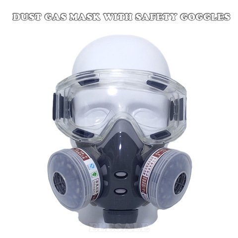 Professional Half Face Gas Dust Mask With Wide Vision Safety Goggles Carbon Filtering Cartridge For Spraying Painting Work Safe ► Photo 1/6