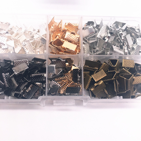 Wholesale 6/8/10/13mm Metal Crimp End Fold Over Clasps Cord End Clips DIY Jewelry Making ► Photo 1/6