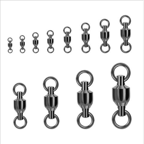 100pcs Ball Bearing Swivel with solid ring fishing swivel assist hook jig  hooks No Rust Sea Fishing Super good quality - Price history & Review