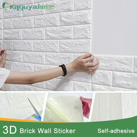 Kaguyahime Self-Adhesive 3D Wall Stickers Waterproof DIY Foam Brick Wall Paper TV Backdrop Decor Marble Wallpaper Colorful Brick ► Photo 1/6